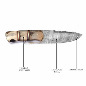 Cuchillos de caza hechos a mano con hoja de acero damasco, cuchillos de caza personalizados - Product Image 5