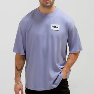 T-shirt en jersey teint en pièce pour homme, grande taille, coupe ample décontractée, manches courtes, col rond, doux, confortable, écologique - Product Image 1