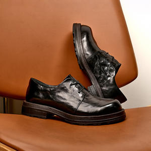 Chaussures Oxford en cuir de vachette pleine fleur avec talon amorti et design antidérapant, chaussures habillées pour hommes, chaussures en cuir - Product Image 2