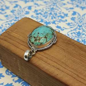 Natural Turquoise 925 Sterling <b>Silver</b> Pendant <b>Handmade</b> Gemstone Jewelry Boho Chic Turquoise <b>Necklace</b> Wholesale <b>Silver</b> Pendants - Product Image 3