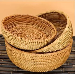 Colección de Tazones de Ratán Eco Chic, Tazón de Ratán Tejido a Mano Funcional para Decoración del Hogar de Estilo Bohemio Esta Temporada - Product Image 3