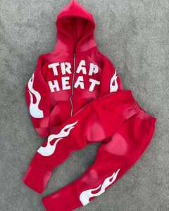 Nueva llegada de Speedy Industry Flare chándal 480 GSM 100% algodón pesado térmico transpirable tela Distress Logo OME sólido - Product Image 1