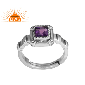 Nuevo diseño oxidado plata esterlina amatista Natural piedra preciosa declaración anillo diseñador joyería para mujer regalo para ella - Product Image 1