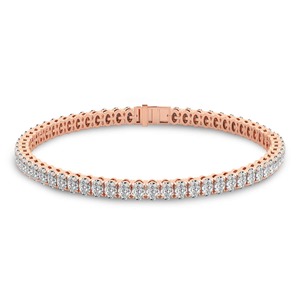 Refined Oval Lab Grown Diamond Tennis Bracelet 4 Ct Tw F-G Color VS Clarity 61 Diamonds 14K <b>Solid</b> <b>Gold</b> Understated Luxury Line - Product Image 1