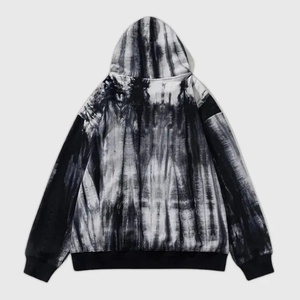 Sweats à capuche en coton de haute qualité Boxy Drop Shoulder No String Tie Dye Hoodie pour homme - Product Image 2