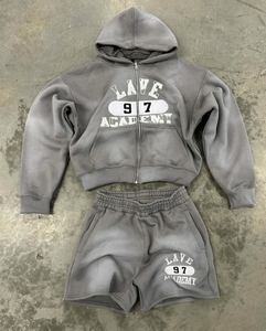 Ropa de verano 2025 para hombre, conjunto doble personalizado, venta al por mayor, Camiseta corta tonificada con técnica lavada y elegante - Product Image 1