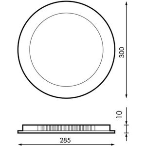 LEDUNI pannello rotondo LED Downlight 25W 2500LM bianco caldo 3000K angolo 120 295*20Hmm plafoniere facile dimensione di taglio - Product Image 2