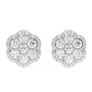 Boucles d'oreilles hip hop en or blanc glacé 13mm testeur de diamants - Product Image 3