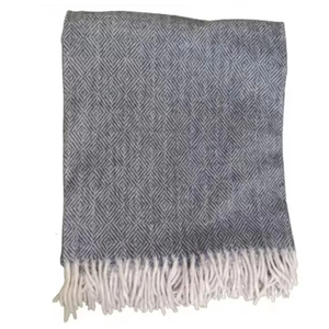 Couverture en laine à chevrons en diamant de charbon de bois à motif classique la plus vendue tissée à la main au prix de gros - Product Image 2