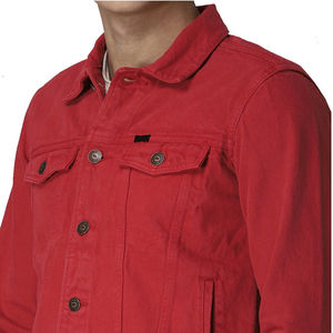 Vestes en jean pour hommes, col en duvet tendance, manches longues, poches latérales, streetwear - Product Image 4