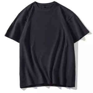 เสื้อยืดผ้าฝ้ายคุณภาพสูงสำหรับผู้ชายเสื้อยืดคอกลมลาย boxy 250g สีดำขาวขนาดใหญ่ระบายอากาศได้ดีปรับแต่งได้ - Product Image 3