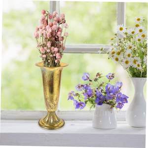 Jarrón de alta demanda hecho a mano, florero dorado, maceta de mesa de Metal para eventos de banquetes de boda o decoración interior moderna para el hogar - Product Image 5