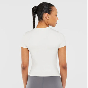 Camiseta esculpida Marsmallow de calidad superior para mujer, camiseta de manga corta, suave, ligera, transpirable, de diseñador, relajada, para gimnasio, Fitness - Product Image 2