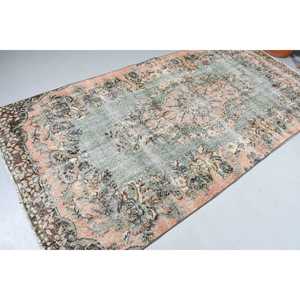 Tapis vintage, grand tapis de 4,6 x 9,4 pieds, tapis persan vert - Product Image 2