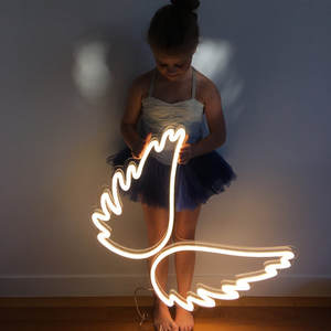 <span class=keywords><strong>Luz</strong></span> led de neón con diseño de alas de ángel para decoración de fiestas, cartel de neón con diseño de alas grandes, bonito, envío directo, mate - Product Image 4