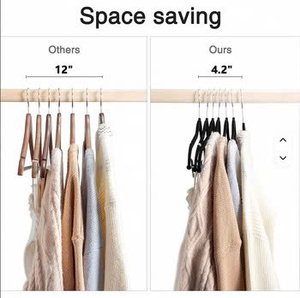 Perchas de Terciopelo Premium con Gancho Giratorio, Ancho Ajustable y Diseño Antideslizante para Pantalones, Faldas, Abrigos y Vestidos, Color Negro PET - Product Image 5