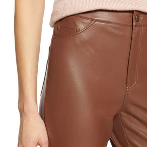 Pantalons en cuir décontractés de haute qualité pour femmes, streetwear, hiver, taille haute, respirants, séchage rapide, écologiques, coupe-vent, confortables, tendance - Product Image 5