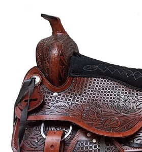 Selle occidentale de style anglais de qualité supérieure 100% fait à la main en cuir durable équipement d'équitation essentiel pour les équestres - Product Image 5