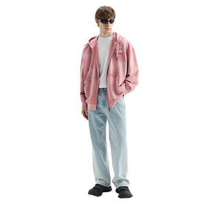 Sweat à capuche en molleton délavé imprimé et brodé pour homme, hiver 2025, 100% coton, streetwear décontracté - Product Image 1