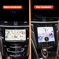 Autoradio GPS Navigation Android 13 de style Tesla Aucar 10,4 pouces pour Cadillac ATS XTS SRX CTS 2013-2018 Lecteur multimédia DVD