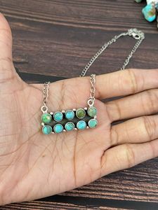 Hecho a mano plata esterlina algodón caramelo púrpura Mojave Kingman negro ónix caballo salvaje turquesa collar mujer joyería - Product Image 6