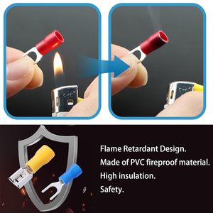 ชุดขั้วต่อสายไฟฟ้าแบบหุ้มฉนวนอะลูมิเนียมอัลลอยด์เคลือบเงา ทนแรงดันไฟฟ้า 450V แบบหางปลา แบบห่วง แบบแหวน แบบงวง - Product Image 5