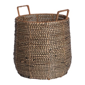 Top Selling Minimalist Plastic Rattan Wicker Planter Seagrass Baskets Indoor Home Living Room Decoration <b>Wardrobe</b> Flower Pot Bag - Product Image 3