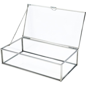 Caja de Joyería Cuadrada Dorada Vintage, Hecha a Mano con Latón y Vidrio Transparente, Organizador de Recuerdos, Exhibidor de Joyería de Mesa, Caja de Almacenamiento - Product Image 3