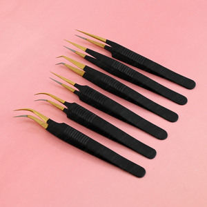Meilleure vente extensions de cils droites pince à épiler pointe fibre pince à épiler d'isolation incurvée 45 pince à épiler volume 90 degrés pour le volume - Product Image 2