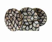 Ensemble de 4 sous-verres en céramique et résine époxy faits à la main de qualité supérieure, écologiques, de luxe, diamètre 10 cm, vente exclusive