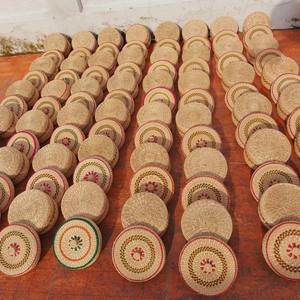 Nouveau design Siège plat avec cadre en acier et jacinthe d'eau Coussin de sol pour la décoration de la maison - Product Image 2