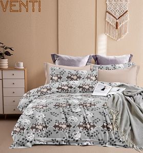 Juego de sábanas ajustadas y planas con estampado de microfibra 400TC, resistente a la decoloración y las arrugas, 2 fundas de almohada, uso en hoteles para todas las estaciones - Product Image 6