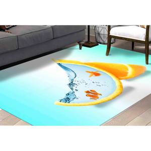 Tapis imprimé poisson orange - Cadeau pour demoiselle d'honneur, décoration intérieure, motif vibrant, tapis à poils doux - Product Image 2