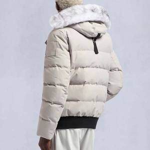 Veste matelassée en toile à capuche à manches longues pour homme, style streetwear, couleur unie, imperméable, réversible, polyester, décontractée - Product Image 4