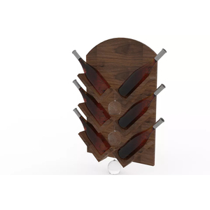 Estante de vino de estilo moderno de lujo negro de Metal elegante estante de vino con recubrimiento de polvo negro de hierro para suministros de boda y fiesta y usos domésticos - Product Image 1