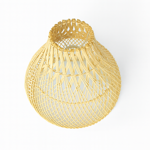 Lámpara de Techo Decorativa Moderna y Ecológica con Pantalla de Ratán Hecha a Mano para Decoración de Interiores con Textura de Ratán Tejido - HLS1001 - Product Image 2