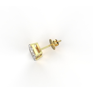 Avarta 18K Gold 1 Carat Moissanite Princess Cut <b>Stud</b> <b>Earrings</b> Single PC-<b>Fine</b> Jewellery - Product Image 3