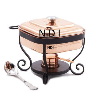 Chauffe-plat en métal finition antique Design moderne chauffe-plats en laiton chauffe-plats en métal mariage hôtel restauration article de service - Product Image 3