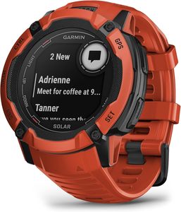 Istinto 2X solare, Smartwatch GPS robusto, torcia elettrica integrata, capacità di ricarica solare, GNSS Multi-banda, rosso fiamma - Product Image 2