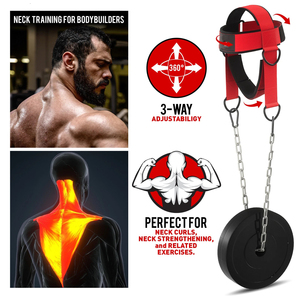 Entrenamiento Cabeza Cuello Arnés Levantamiento de pesas Entrenamiento Fuerza Levantamiento de pesas Arnés para la cabeza Correa de ejercicio con cadena Durable - Product Image 4