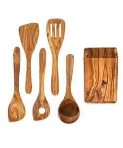 Soporte de Madera Natural Sólida para Utensilios de Cocina, Ecológico, Hecho a Mano, Duradero, Moderno, Multifuncional, Tipo Soporte, Organizador de Cubiertos - Product Image 6