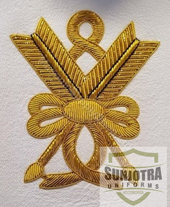 Tabliers d'officiers du centenaire avec emblème d'or Design maçonnique en cuir véritable Tablier de maître brodé Tablier maçonnique de broderie d'or - Product Image 5