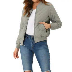 Chaqueta de béisbol de alta calidad para mujer de otoño 2025 con logotipo personalizado prendas de vestir exteriores de béisbol informales largas de poliéster - Product Image 1