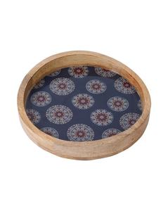 Bandejas decorativas de madera para servir Bandeja de cuero de almacenamiento Bandeja de cuero de rayas italianas - Product Image 2