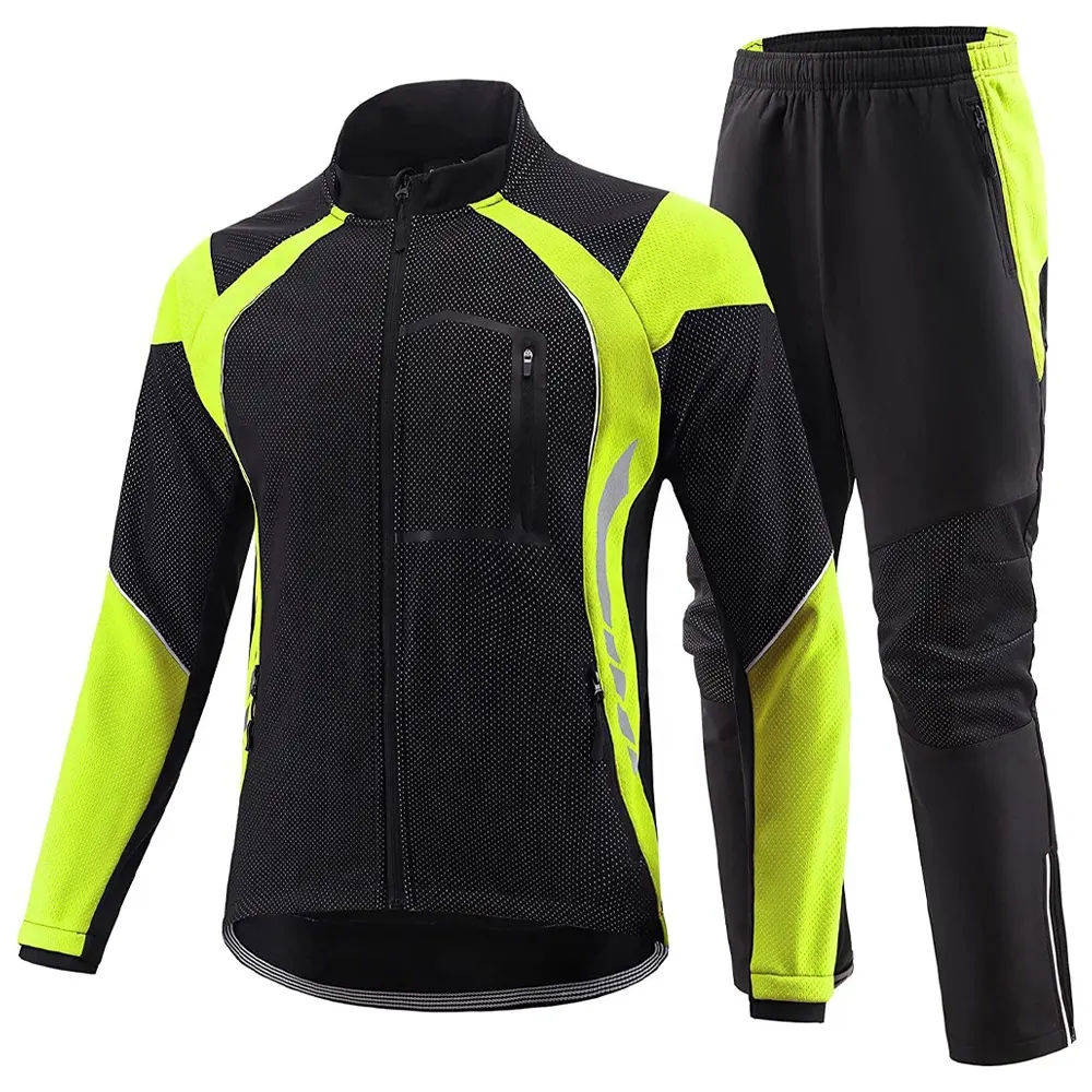 Men's Winter Cycling Jackets Mountain Bike Jacket Pants Set Windproof Bicycle Clothing Cold Weather Gear Motorcycle Set