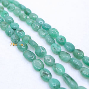 Cuentas de piedras preciosas de Esmeralda naturales hechas a mano, collar de piedras preciosas lisas de 2 capas, joyería única fina, precio al por mayor - Product Image 2