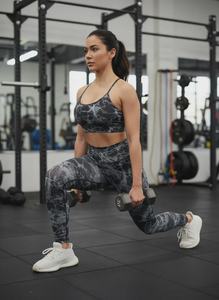 Ensemble de yoga sans couture pour femme, soutien-gorge de sport léger et legging, ensemble 2 pièces, confortable, respirant, antibactérien, uni devant - Product Image 2