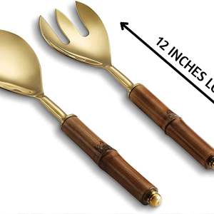 ชุดเซิฟเวอร์สลัด2ชิ้นทำจากสเตนเลสที่เป็นมิตรต่อสิ่งแวดล้อมสำหรับใช้กับเครื่องล้างจานปรับแต่งได้ - Product Image 2