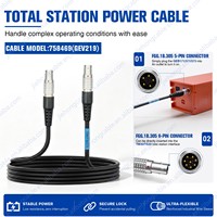 Câble GEV219 pour station totale Leica TM30 TS30 vers alimentation externe GEV171, référence 758469