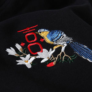 เสื้อฮู้ดผ้าฝ้าย100% ล้วนสำหรับผู้ชายเสื้อฮู้ดปักลายสำหรับฤดูใบไม้ร่วง - Product Image 5